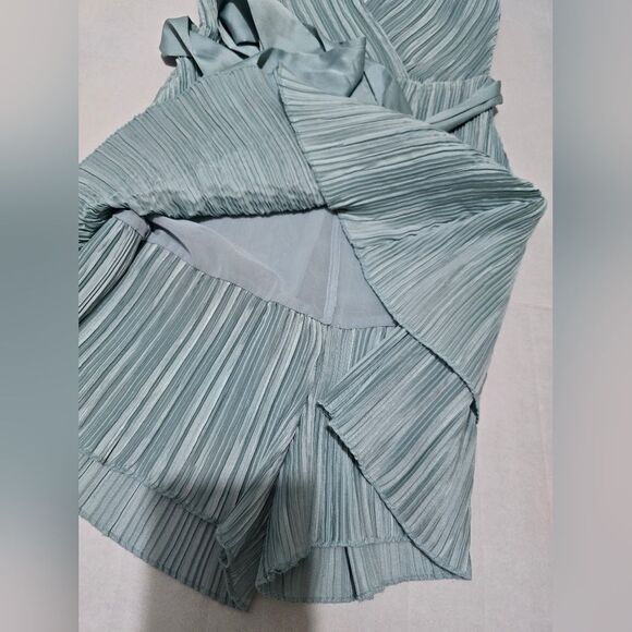 NWT Zara Pleated Romper Dress Size Xs In Green - Picture 6 of 12